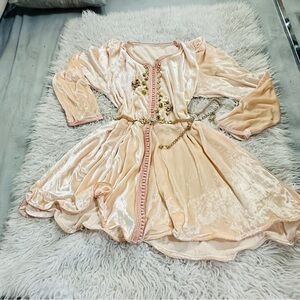 Elegant Velvet Dress with Gold Chain